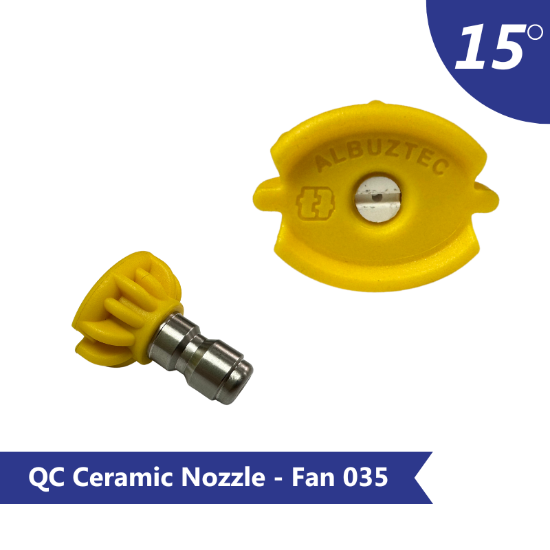 Quick connect Ceramic nozzle- 15 fan 035 orifice